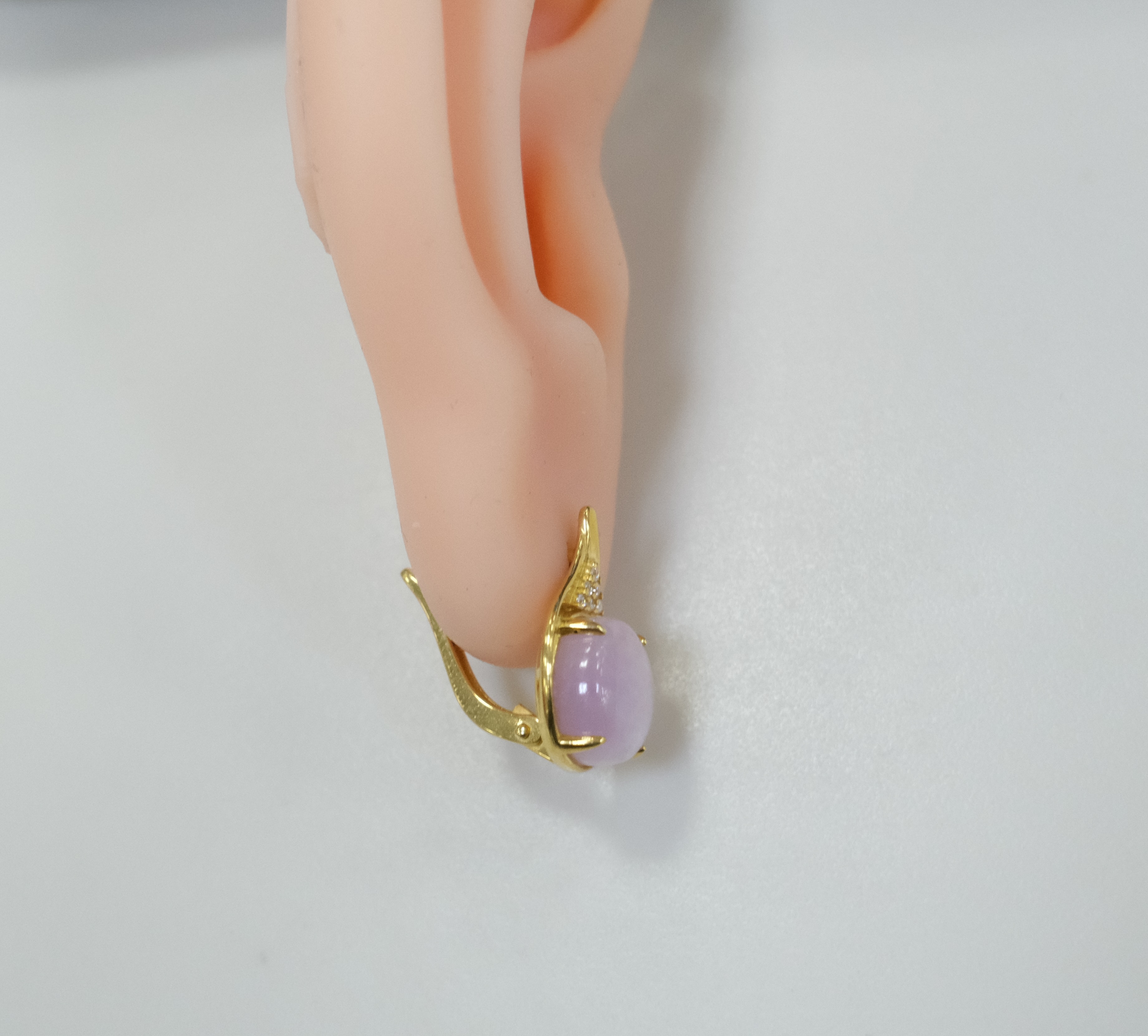 Серебряные серьги с кунцитами